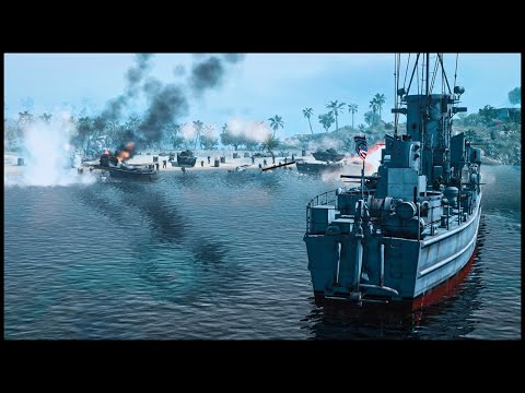 Landing a Battalion of Marines with Heavy Support - Brutal Pacific Amphibious Beach Assault