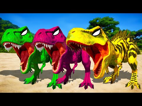 Tyrannosaurus Rex Color Pack & LVL 40 vs Spiderman I-Rex, Joker Albertosaurus - JWE