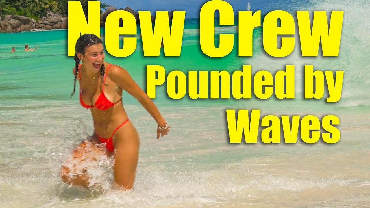 Body Surfing in Bikinis with  New Crew!
