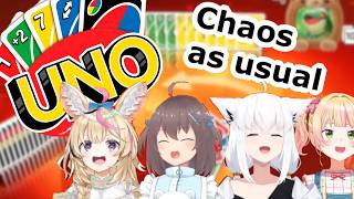 A Chaotic Game of Uno with Polka, Matsuri, Fubuki and Nene [Hololive]