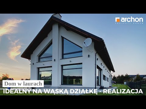 Dom w laurach – Idealny na wąską działkę – elegancka realizacja I ARCHON+ Projekty Domów