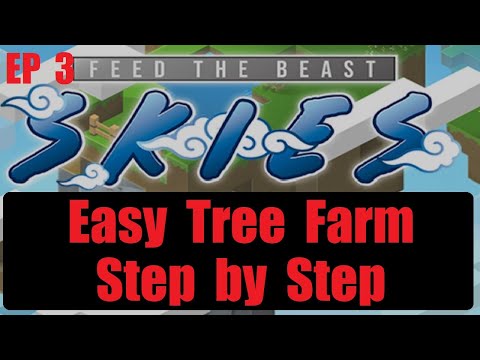 How to Automate a Tree Farm with Pedestal (Step by Step Easy)  Ep 3  FTB Skies Minecraft 1.19.2 2023