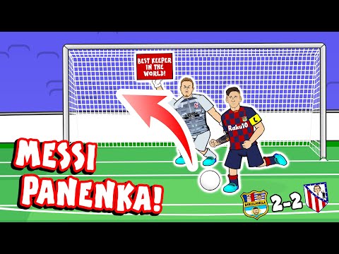 ⬆️MESSI PANENKA!⬆️ 2-2 Barcelona vs Atletico Madrid (Parody 700 goals penalty highlights)