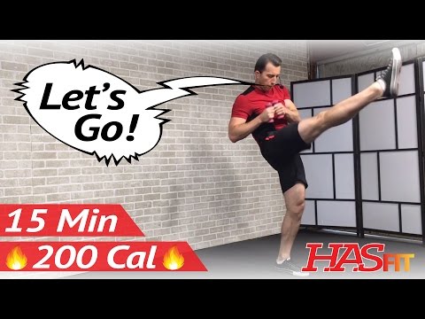 15 Min Cardio Kickboxing Workout Routine for Fat Loss - Aerobic Kick Boxing Training - Cardio Boxing