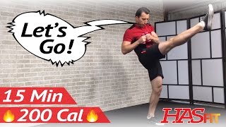 15 Min Cardio Kickboxing Workout Routine for Fat Loss - Aerobic Kick Boxing Training - Cardio Boxing
