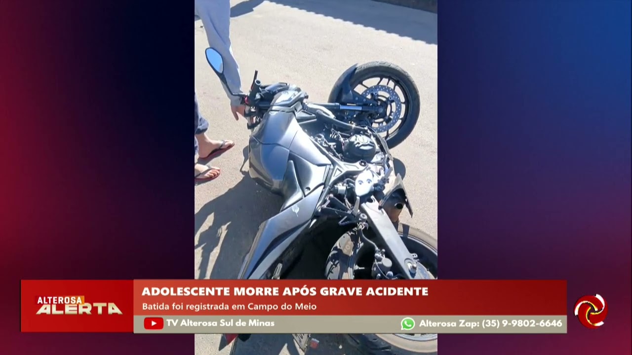 Adolescente morre em acidente entre motos em Campo do Meio