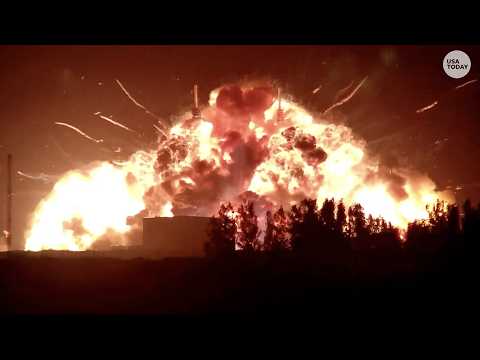 Blue Origin explosion shows moment rocket erupted into fireball and reaction as it lit up sky