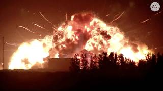 Blue Origin explosion shows moment rocket erupted into fireball and reaction as it lit up sky