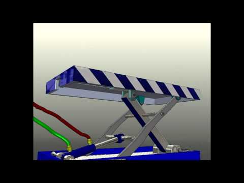 Small hydraulic scissor lift animation