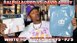 David Archy vs. Polo Ralph Lauren Review  & On Body of White T Shirts, Boxer Briefs and Lounge Wear