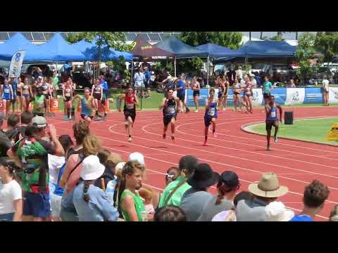 Ht2. 100m U15 Men, ANQ Championships, Mackay 23 September 2023