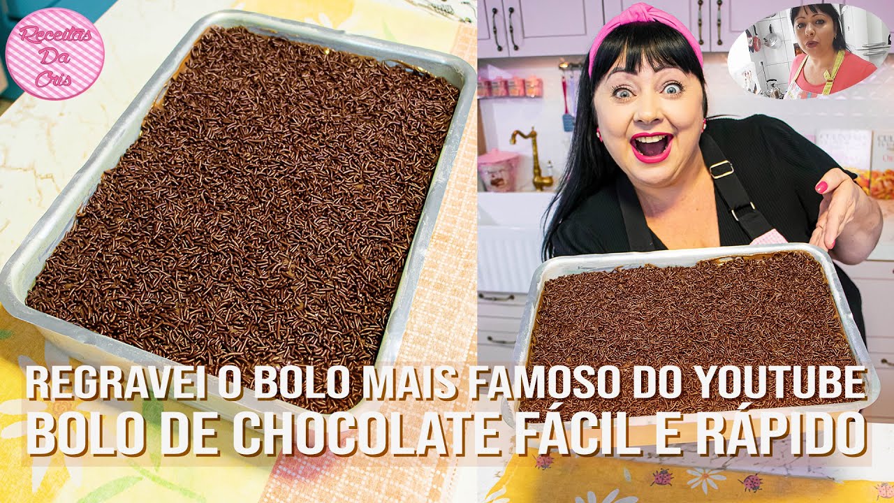 BOLO DE CHOCOLATE FÁCIL E RÁPIDO DA CRIS! O BOLO DE CHOCOLATE MAIS FAMOSO DO YOUTUBE