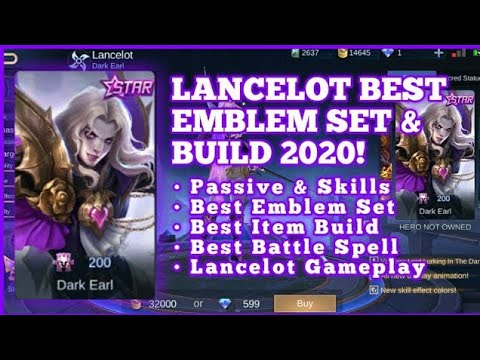 LANCELOT BEST EMBLEM SET AND BUILD • NEW LANCELOT GUIDE 2020! | Mobile Legends • Jaylas ML