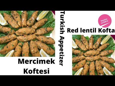 Mercimek KoΜftesi (Red lentil Kofta) Cold Turkish appetizer, vegetarian, simple, and easy