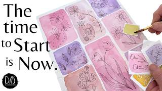 Stop scrolling, start painting! Easy watercolor backgrounds anyone can do (with doodles)