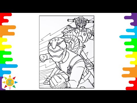 Red Rangers & Morphin Criuse Beastbot Coloring Page| Power Rangers Coloring Page| ROY KNOX-Waterfall
