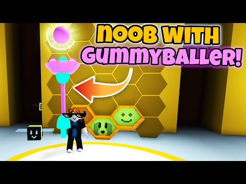Noob With Gummyballer! Gets 50 Bees in 1 Hour! (Bee Swarm Simulator)