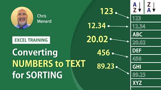 Excel Converting Numbers to Text for Sorting