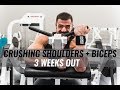SHREDDING SHOULDERS & BICEPS AT A HARDCORE GYM | 3 WEEKS OUT CONTEST PREP