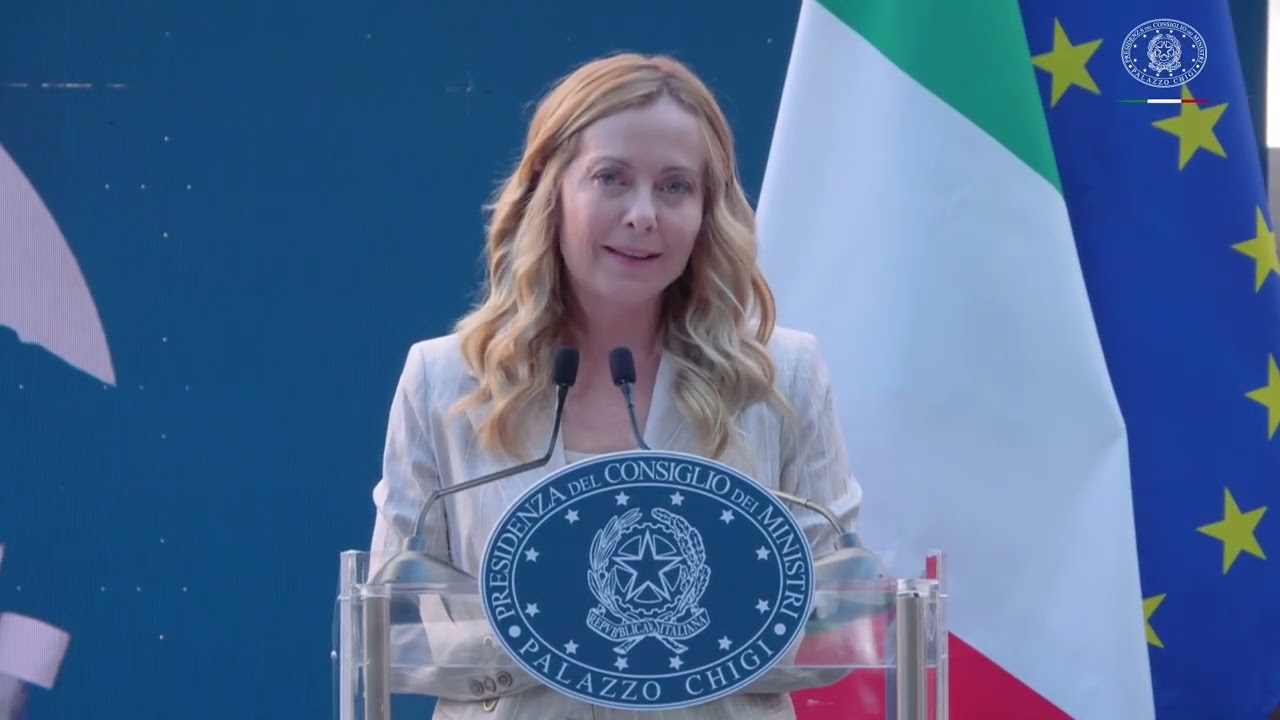 GIORGIA MELONI INTERVIENE ALLA CERIMONIA DI SVELAMENTO DELLA FIAT CROMA DI GIOVANNI FALCONE