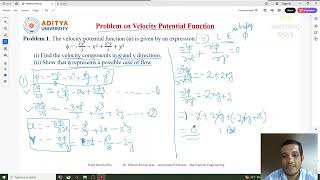Lecture 49 #Problem on #Velocity #Potential #Function in #Fluid #Mechanics