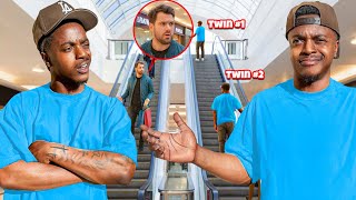 TELEPORTING on Escalator TWIN PRANK! (Part 2)