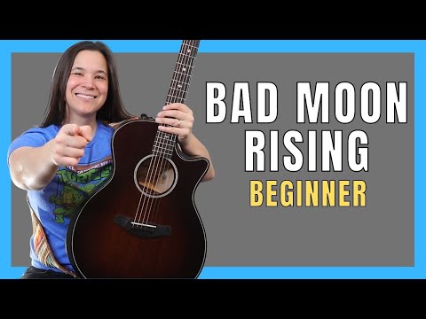 3 CHORD SONG! - Bad Moon Rising Guitar Lesson for BEGINNERS!