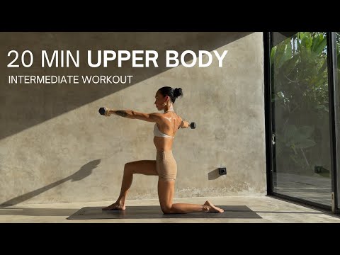 20 MIN UPPER BODY STRENGTH WORKOUT | Intermediate Upper Body Workout with Weights | Home Workout