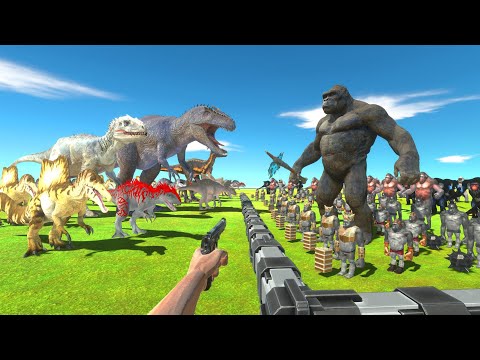 FPS Avatar Rescues King Kong and Fights Carnivore Dinosaurs - Animal Revolt Battle Simulator