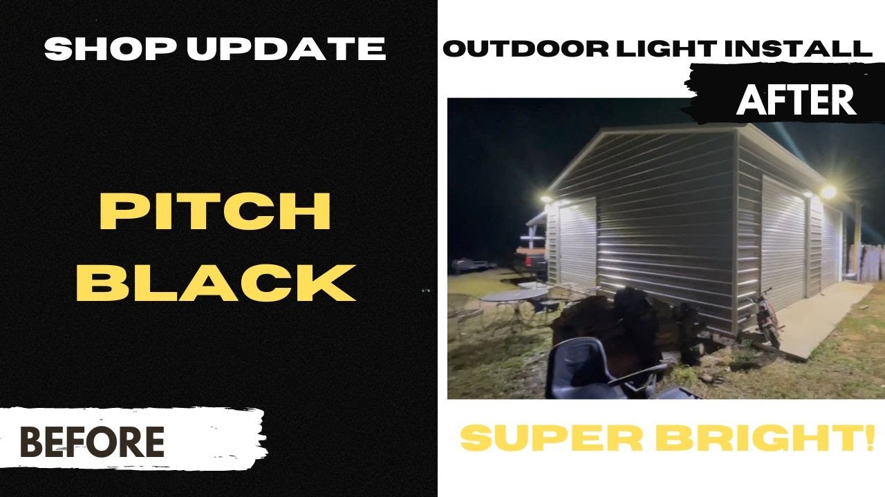 SHOP UPDATE | INSTALLING LED PARKING LOT LIGHTS | EXTRA BRIGHT