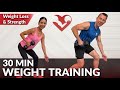 30 Min Weight Training For Weight Loss And Strength Home Full Body Dumbbell Workout For Women Men