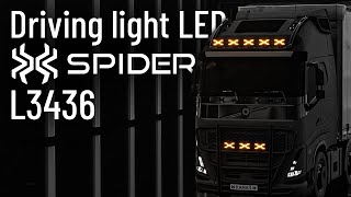 Přídavný reflektor LED X SPIDER, s pozičkou a strobem, 12/24 V, 68W, 72LED, ECE R10, R65