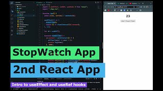 Build Stopwatch App in React || Intro to useEffect and useRef Hooks
