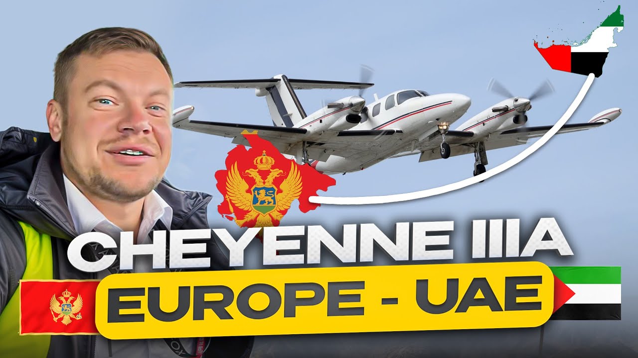 Piper Cheyenne IIIA 🇲🇪 Montenegro – UAE 🇦🇪 Pilot’s view.