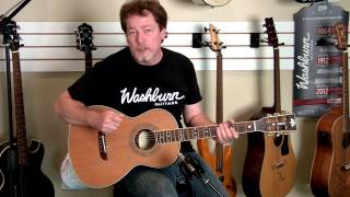 Video thumbnail for The Washburn WP26SNS Parlor Guitar by washburntv