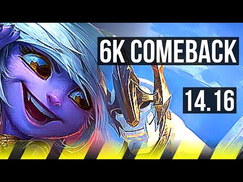 TRISTANA & Gragas vs GALIO & Seraphine (ADC) | 6k comeback, Quadra, 59k DMG | EUW Master | 14.16