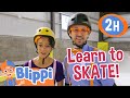 Learn To Skate With Meekah Blippi Blippi At Woodward Skate Park Educational Sports Videos