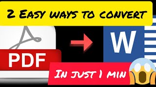 How to convert PDF into Word Doc in laptop | pdf ko word k doc ma kesy convert krty hn | 2 Easy ways