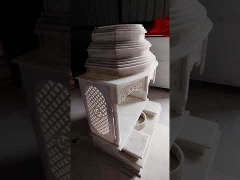 Indoor square marble worship jali mandir, for home, size: 5....