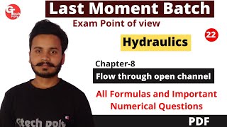 Hydraulics and Fluid mechanics | chapter-8 | Flow Through open channel | polytechnic