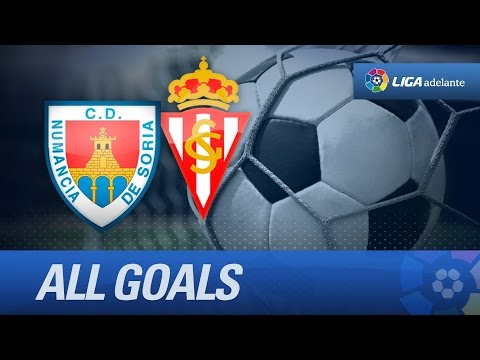Todos los goles de CD Numancia (1-2) Sporting de Gijón - HD