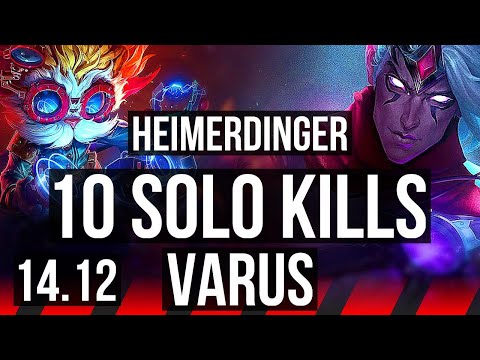 HEIMERDINGER vs VARUS (TOP) | Rank 4 Heimer, 10 solo kills, 600+ games | NA Challenger | 14.12