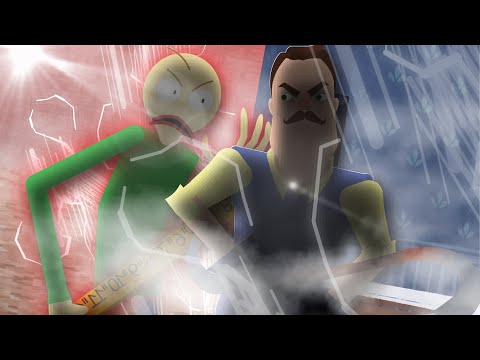 Baldi Vs Mr. Peterson/Neighbor | Hello Neighbor Vs Baldi’s Basics | Stick Nodes Animation