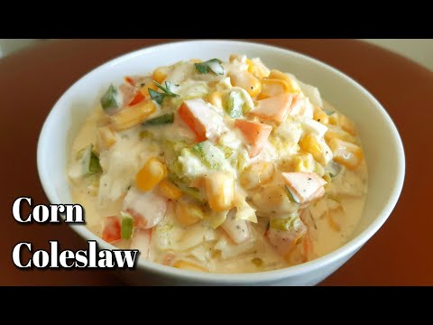 Corn Coleslaw Recipe | How to Make Salad at Home | by Delhi Cookbook