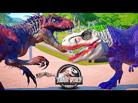 Deadpool I-REX vs JOKER T-REX Dinosaurs Fight & Escape 🌍 JURASSIC WORLD EVOLUTION