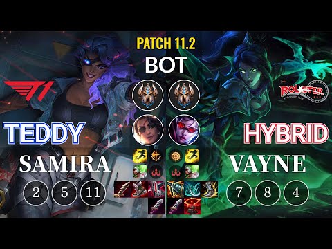 T1 Teddy Samira vs KT HyBriD Vayne Bot - KR Patch 11.2