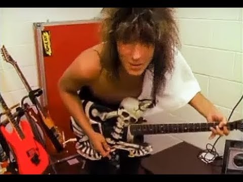 George Lynch burning backstage