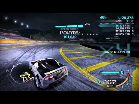 NFS Carbon Gold Track Drift Challenge 5.6 Million Corvette