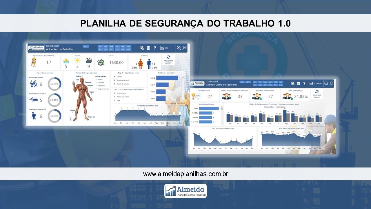 Planilha de Segurança do Trabalho 1.0: Controle Completo de Acidentes e DDS