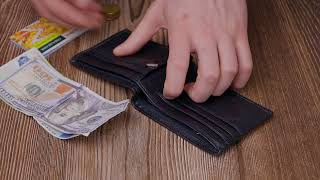 Компактне чоловіче портмоне з натуральної шкіри ST Leather 22486 чорний